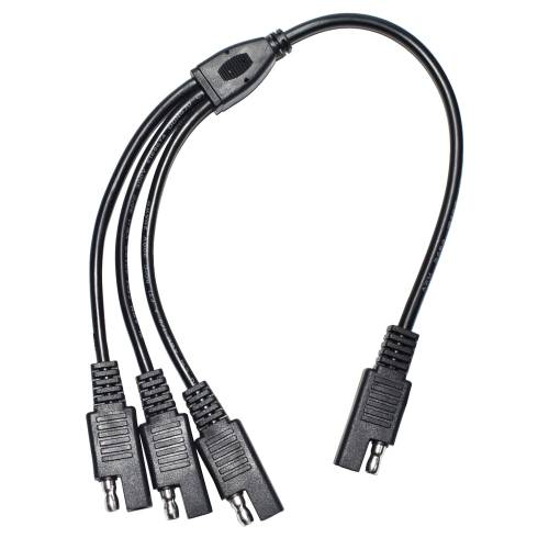 Cablu prelungitor de alimentare SAE 35cm 18AWG Y Splitter 1-3 Conector 2 pini Adaptoare deconectare rapida Cablu conector pentru panou solar