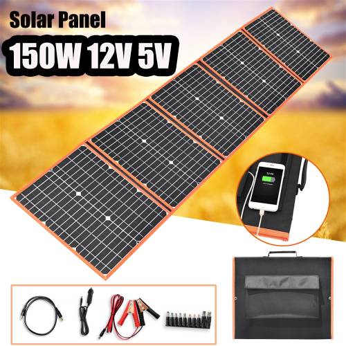 150W 12V pliabil panou solar Kit portabil baterie solara incarcator telefon fotovoltaic 5V USB pentru Power Bank masina barca tableta camper
