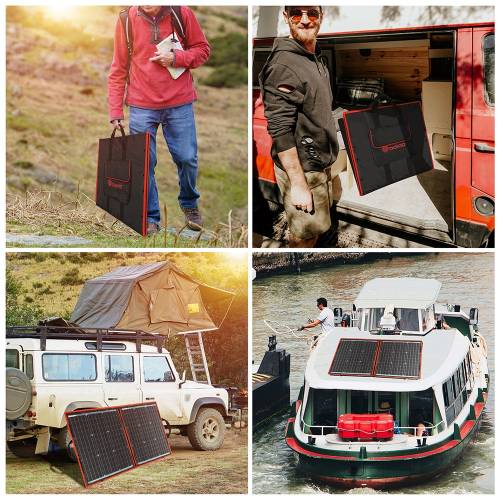 18V 80W 100W Panou solar pliabil flexibil Controler 12V Panou solar portabil pentru camping/calatorii