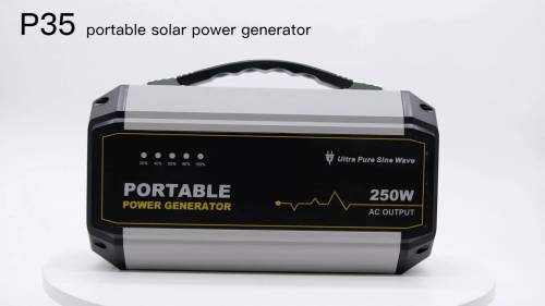 Camping 250W 110v 220v alimentat solar pentru player Mp3 Mp4 Cutie de baterii LED de salvare de urgenta cu kit panou solar