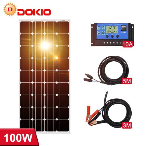 Dokio 12V 100W Panou solar flexibil mono pentru panou solar rezistent la apa 18V acasa China