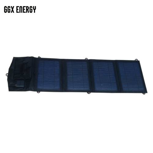 GGX ENERGY Panouri solare pliabile mono de 14 wati USB cu doua porturi 5V 21A Incarcator solar portabil pentru telefoane inteligente