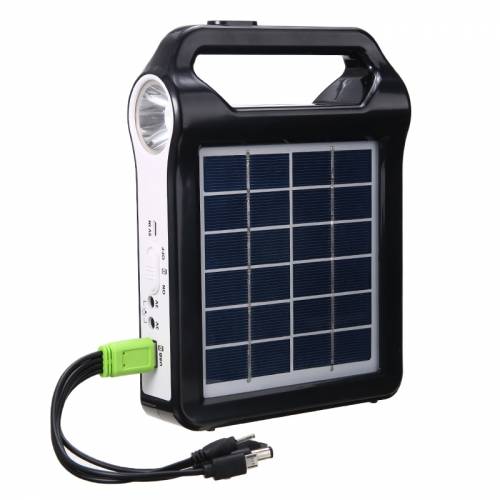 Incarcator USB cu panou solar portabil 220V cu iluminare cu lampa LED Kit sistem de energie solara acasa Sistem generator de stocare a energiei