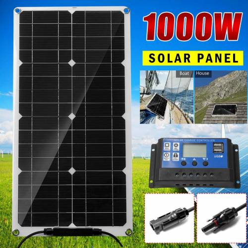Kit panou solar 1000W 12V Incarcare USB Placa solara pentru telefon RV Masina MP3 PADA Alimentare cu baterie in aer liber rezistenta la apa Controler...