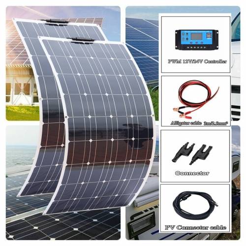 Kit panou solar 240 wati 12V 24V Conector controler cablu fotovoltaic 2 buc panouri solare pentru masina RV Yacht Alimentare acasa