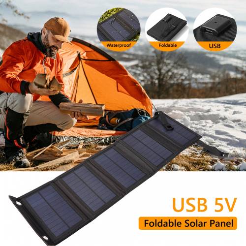Pachet de celule solare pliabile rezistente la apa 20W Panou solar USB 5V pentru telefon mobil