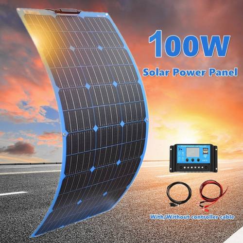 Panou solar 100w flexibel solar 12v incarcator de baterie celula monocristalina pentru kit sistem de acasa 1000w masina RV barca rulota camping