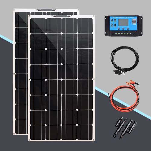 panou solar 12v 200w 100w 300w kit de sistem fotovoltaic flexibil incarcator de baterie cu celule solare pentru masina RV barca camping in aer liber...