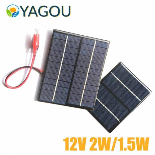 Panou solar 12V 2W/15W cu cleme Placa solara DIY in aer liber Mini sistem solar Jucarii Incarcare celule baterie Acasa PET Celule solare