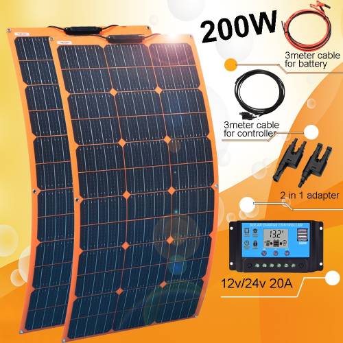 Panou solar 12v 300w 200w kit fotovoltaic sistem acasa cu incarcator solar baterie controler 30A pentru masina RV barca caravan camper