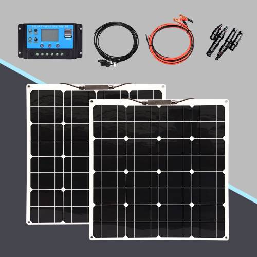 Panou solar 12v 50w 100w kit flexibil solar baterie incarcator sistem fotovoltaic de acasa pentru masina barca Furgonete pescuit camping calatorie PV