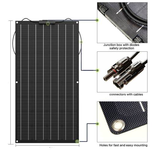 Panou solar 300w 200w 100w 400w Flexibil ETFE PET Fotovoltaic Celula monocristalina 12V 24V Incarcator baterie 1000w Kit sistem acasa