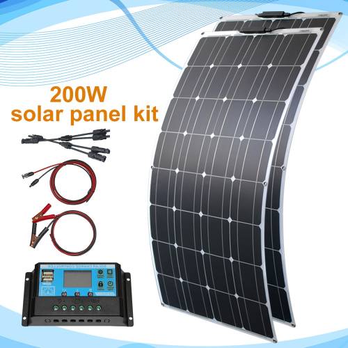 Panou solar 300W 400W 200W 100W PET Panou solar flexibil Celule solare monocristaline pentru 12v / 24V incarcator baterie 1000W Kituri de acasa