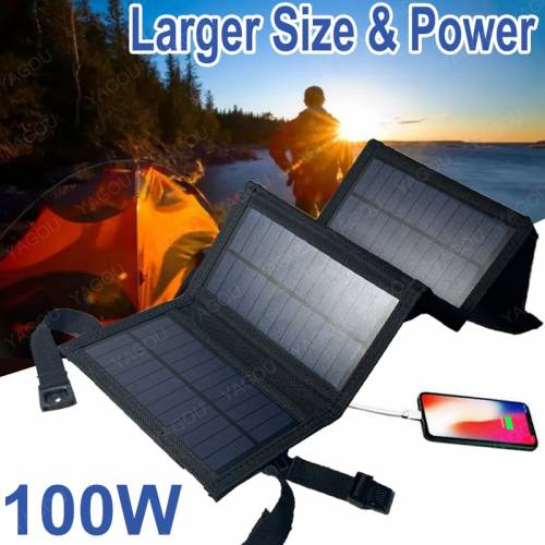 Panou solar pliabil de dimensiuni plus de 100 W - placa de incarcare portabila - impermeabila - in aer liber - pentru telefon mobil - banca de...