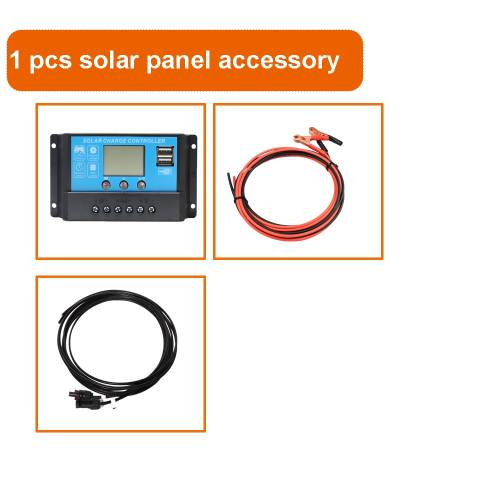 Set accesorii panou solar: controler solar 12V 24V 10A + controler panou solar conectat la cablu 3M + cablu clip aligator 3M