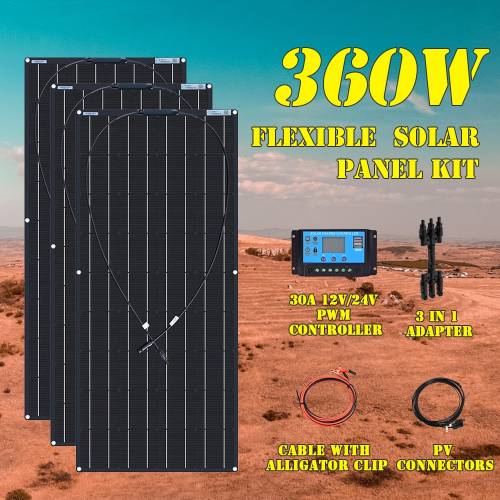 Set de panouri solare flexibile 18v 120 W 240 WATT 360W 480W pentru baterie 12V 24V auto RV acasa in aer liber Incarcare electrica