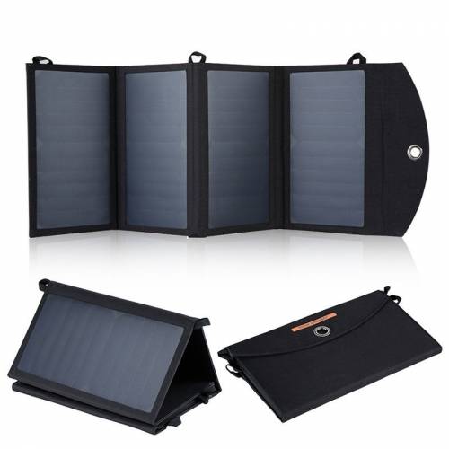 Top Suaoki 25W Panouri Solare Portabil Pliabil Pliabil Impermeabil Dual 5V/21A USB Panou Solar Incarcator Power Bank pentru telefon