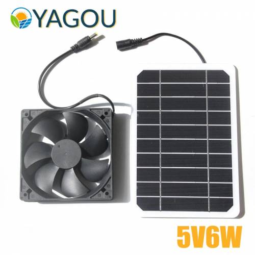 YAGOU Set ventilator cu panou solar 5V 6W Mini celula solara Kit cu placi DIY in aer liber pentru sera de vara Cainele pentru animale de companie...