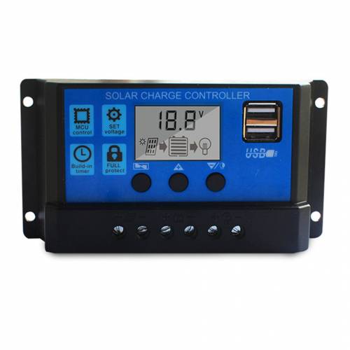 10-30A PWM Regulator de panou solar 12V-24V Controler de incarcare Auto Dual USB Display digital pentru baterii cu plumb Acid Colector LCD
