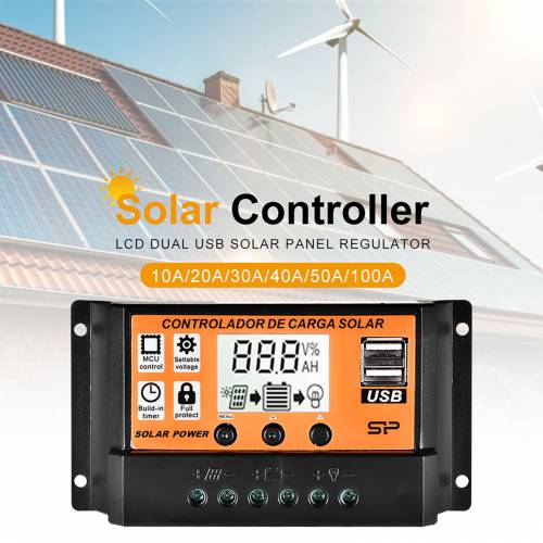 10A / 20A / 30A / 40A / 50A / 100A 12V 25V MPPT Controler de incarcare solara Bluetooth Panou solar Regulator de incarcare Incarcare duala a bateriei