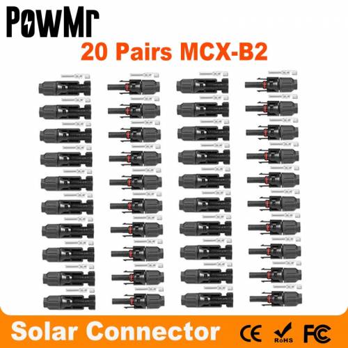 20 de perechi Conector solar Masculin si femela Conector panou solar pentru cablu solar Sectiune transversala adecvata a cablului 2 - 5 mm2~6 - 0 mm2...