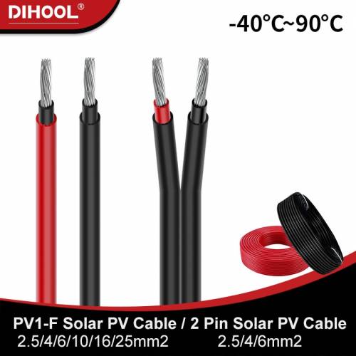 Cablu fotovoltaic 15/25/4/6/10/15/25mm2 Negru Rosu Izolat PVC Cabluri conector electric Cabluri Prelungire panou solar