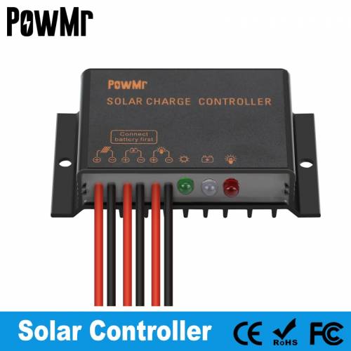 Controler cu panou solar PowMr 10A 12V Impermeabil IP68 Fara lumina si temporizator Incarcare de control 24 de ore Functioneaza in aer liber Suport...
