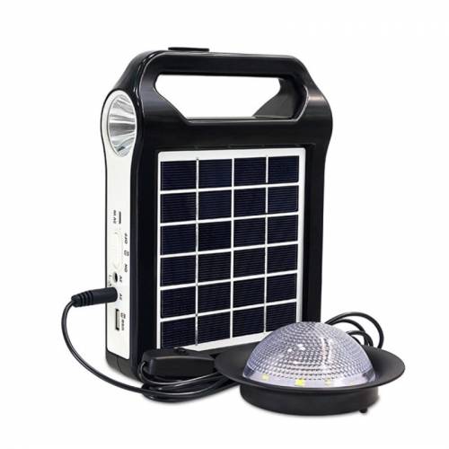 Energie solara Lumina de exterior Sistem generator de stocare a energiei Lampa de energie cu panou solar portabil Incarcator USB cu iluminare a lampii