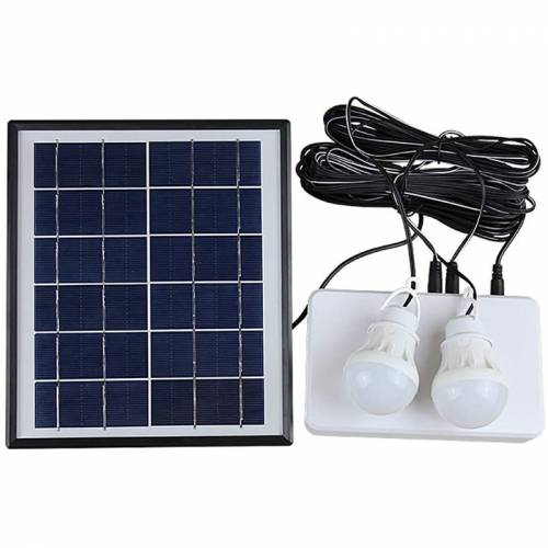 Generator portabil de energie solara cu panou solar Kit generator cu lumina de camping Sursa de alimentare de urgenta cu baterie USB