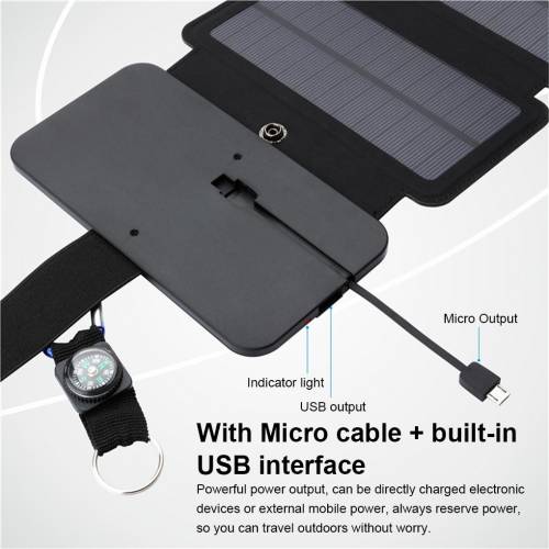 Incarcator de celule solare pliabil de 10W 5V 21A Dispozitive de iesire USB Panouri solare portabile pentru telefoane inteligente Banca de energie...