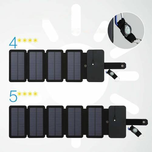 Incarcator de celule solare pliabile cu putere solara de 10 W Dispozitive de iesire USB Portabile in aer liber Panouri solare portabile pentru...