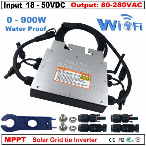 MPPT 600W 700W PV Micro Invertor Solar 18-50VDC On Grid Tie Invertor IP67 Unda Sinusoida Pura 110V 220VAC Pentru Panou Solar 350W 300W