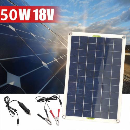 Panou solar flexibil de 50W Iesire USB de inalta eficienta Celule solare Panou solar poli pentru 12V / 24V Incarcator de energie de inalta calitate