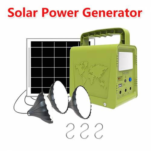 Panou solar Sistem generator de energie solara portabil in aer liber Dispozitiv de incarcare DIY Sursa de alimentare de urgenta cu 3 becuri de...