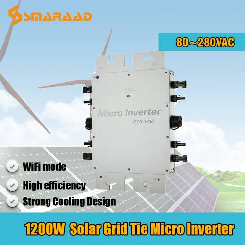 Smaraad1200W Micro Inverter cu retea solara Impermeabil IP65 Panou PV Mod Wifi Retea solara Micro Invertor MPPT WVC1200 12V