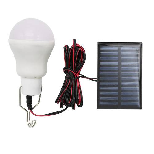 ANBLUB Lampa solara LED portabila incarcata cu panou de lumina cu energie solara Bec alimentat de urgenta pentru pescuit in cortul de gradina in aer...