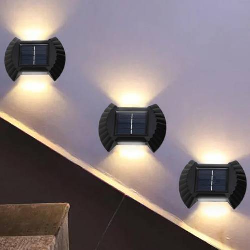 Lumina solara cu LED-uri Lampa de perete in aer liber Lumina soarelui Lampi pentru decorarea gradinii 300mA Lumini cu panouri solare Gard pentru...