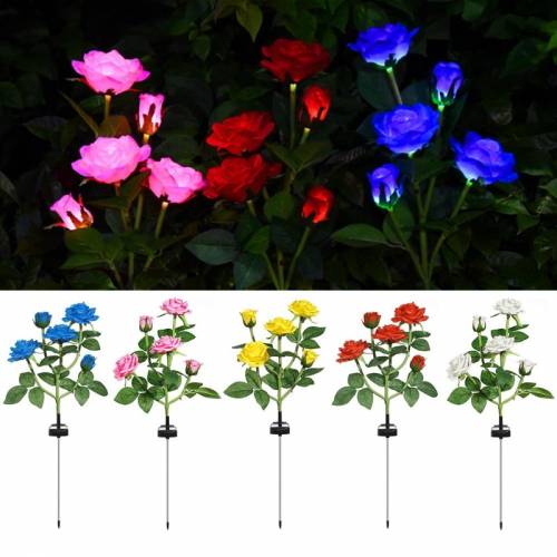 Simulare solara cu LED-uri Lumina pentru flori de trandafir Lumini pentru flori decorative pentru casa Decorare pentru gradina Lampa pentru gazon...