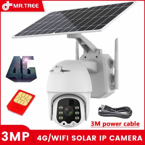2022 Camera CCTV de supraveghere cu panou solar WIFI fara fir PTZ Camera CCTV pentru exterior 4G slot pentru card SIM videcam monitor de control al...