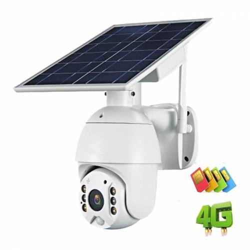 Camera 4G SIM Card 1080P HD Panou solar Monitorizare in aer liber Camere CCTV Casa inteligenta Alarma de intruziune in doua sensuri Protectie de...