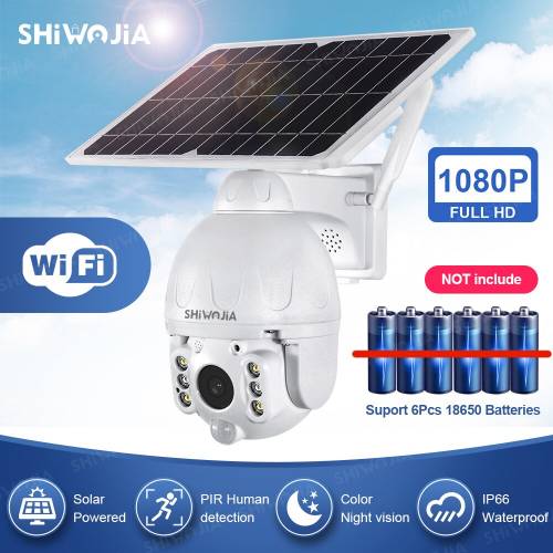Camera cu panou solar Tuya Versiune Wifi PTZ 4X 1080P Monitor fara fir de securitate in aer liber CCTV Supraveghere Smart Home