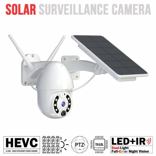 Camera de supraveghere securitate la domiciliu Smart Outdoor WiFi WiFi IP 18650 Alarma video PTZ alimentata cu baterie CCTV cu panou solar
