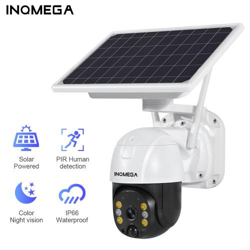 INQMEGA Camera Wifi Solar 2MP PTZ CCTV Panou Solar Baterie Camera de securitate fara fir PIR Motion Alarm Full Color Night Vision