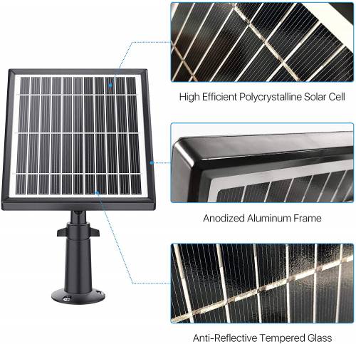 Sursa de alimentare cu panou solar IP66 Impermeabil Incarcare non-stop pentru securitatea casei fara fir Camera reincarcabila in aer liber cu baterie