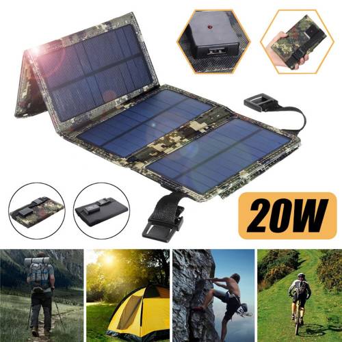 2022 Nou panou solar 20W Echipament de camping Incarcatoare solare portabile Gadget-uri rezistente la apa Echipament de camping Materiale de camping...