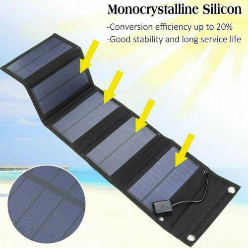 Incarcator de celule solare pliabil 10W Dispozitiv portabil de iesire USB 5V 2A Panou solar Instrumente de supravietuire in aer liber pentru...