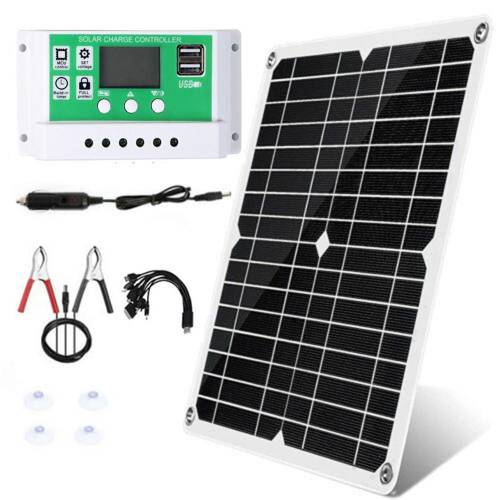 Kit panou solar monocristalin 18V/25W Incarcator dublu USB pentru telefon Power Bank pentru camping in aer liber cu controler de incarcare solara...