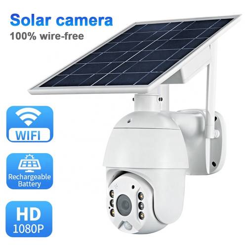 Kit panou solar Wi-Fi complet 1080P HD Webcam Panou solar Monitorizare fara fir CCTV Camera cu alarma de intruziune pentru casa in aer liber